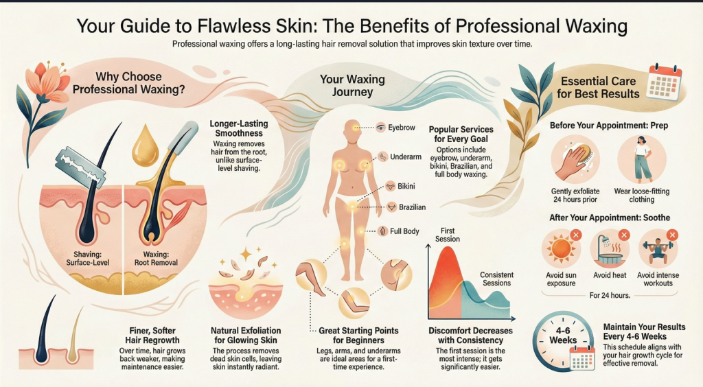 Smooth skin results after a professional waxing service at a trusted salon in Dearborn